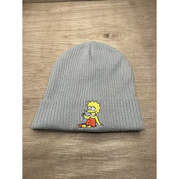 The Simpsons Grey Beanie Embroidered Lisa Simpson - Picture 2 of 4